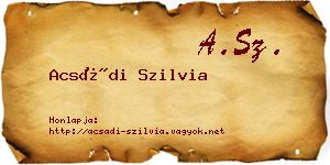 Acsádi Szilvia névjegykártya