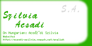 szilvia acsadi business card